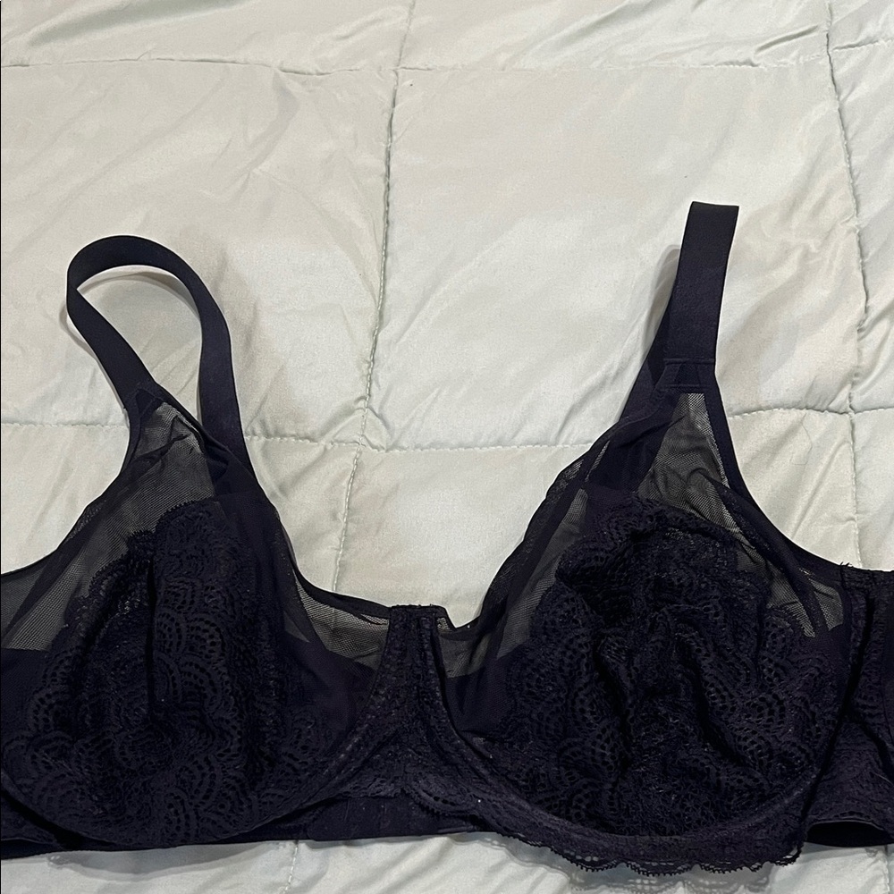 Sheer Lace Underwire Bra in Black — Elegant Support